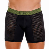 Unico Boxer Long Leg Suspensor Black Cup Tribunal Microfiber