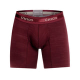 Unico Boxer Long Leg Suspensor Cup GRANATE Cotton