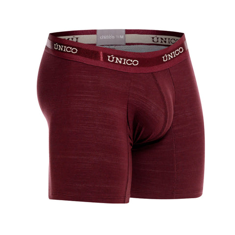Unico Boxer Long Leg Suspensor Cup GRANATE Cotton