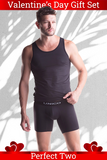 Unico Gift Set Microfiber: Classic VEST Black and Classic BOXER Long Leg