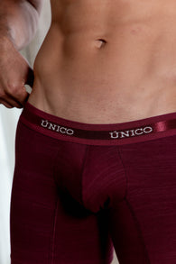 Unico Boxer Long Leg Suspensor Cup GRANATE Cotton