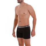 Unico Boxer Long Leg Suspensor Cup NEBULOSO Black Cotton