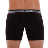 Unico Boxer Long Leg Suspensor Cup NEBULOSO Black Cotton