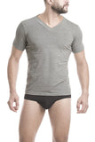 Unico Classic V-Neck Short Sleeve Grey and Unico Brief Intenso Gift Set in Cotton