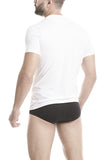 Unico Classic V-Neck Short Sleeve T-Shirt TONIC WHITE & Brief Intenso Microfiber Set