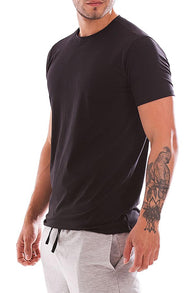 Unico  Comfort  Crew Neck Short Sleeve Black Pima