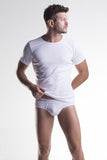 Unico Classic Crew Neck Short Sleeve T-Shirt VOLATIL & Brief WHITE Set in Cotton