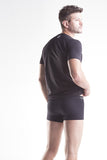 Unico Classic V-Neck Short Sleeve Black and Unico Brief Black Gift Set in Cotton