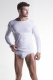 Unico Classic Long-sleeved T-Shirt with round neck  White and Briefs Cotton Gift Set