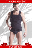 Unico Gift Set Cotton. Classic CASCADA VEST Black and Classic BRIEF Black