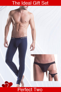 Unico Gift Set. Classic Long John PROFUNDO and Classic Jock Strap Black