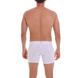 Unico Boxer Long Leg WHITE NAVIERO Cotton