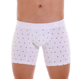 Unico Boxer Long Leg WHITE NAVIERO Cotton