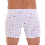 Unico Boxer Long Leg WHITE NAVIERO Cotton